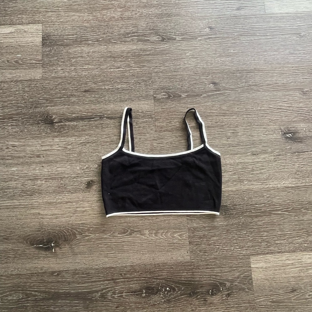 MAJORELLE Black Camisole with White Trim